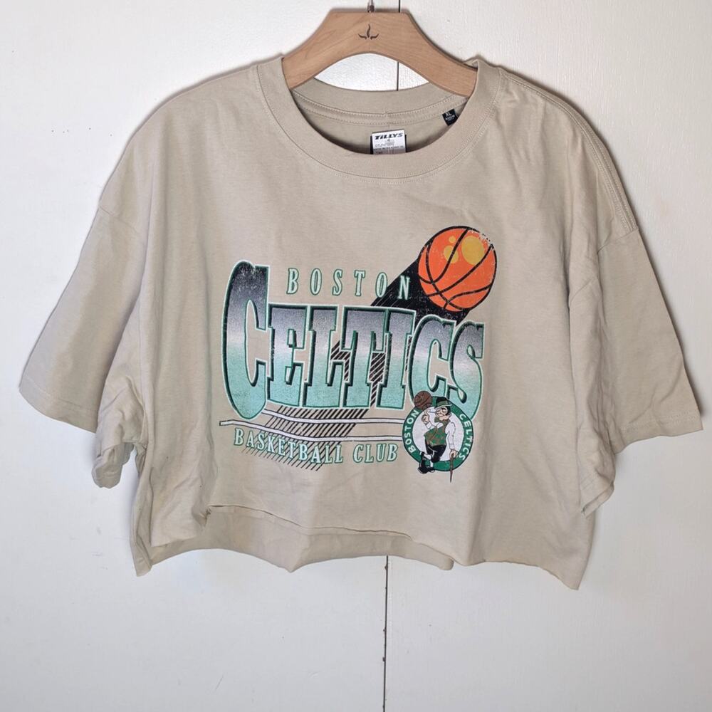 Celtics NBA Cream Crop Top XL